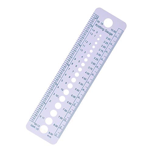 INCH CM Ruler UK US Canada Sizes Plastic Knitting Needle Gauge Circle Geometric Template Ruler Student Measure Tool - color: Grey
