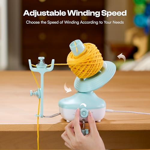 Caydo Electric Yarn Winder, Effortless Yarn Organizer for Crochet Lovers | Auto Winding with Dual Tension Spring Stepless Speed, Compact 7oz Pretty Cake, Ideal Craft Helper for Yarn Enthusiasts Mint - color: Mint Green