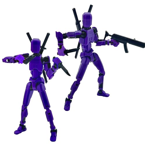 3D Printed Figure 5.54-inch Dummy13 with Weapon Expansion Set.(Purple) - color: Purple