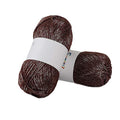 Clisil 764 Yards Coffee Brown Metallic & Glitter Yarn - Crochet & Knitting Yarn, Nylon & Cotton Blend, Silver & Gold, DIY Sweater, Scarf & Hat, 200g - color: Coffee Brown