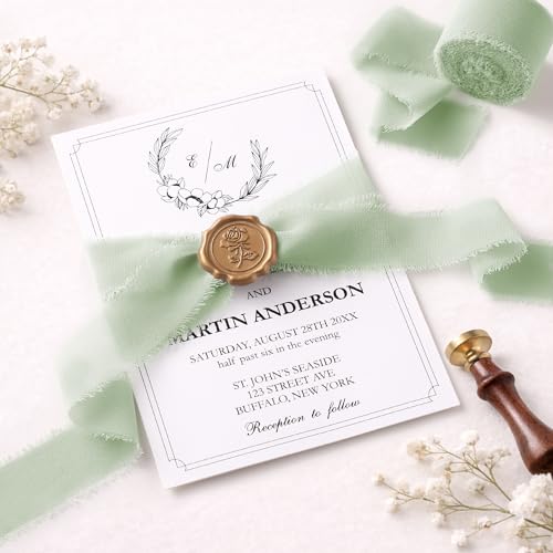 DORIS HOME Handmade Frayed Fringe Chiffon Ribbon 1" x 21Yd Sage Green | Fabric Ribbon, For Flower Bouquet/Gift Wrapping/Wedding Invitations/Christmas Decorations/Party Decor - color: Sage Green