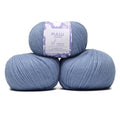 Baby Alpaca Merino Yarn 3 Skeins 150g Worsted Weight Knitting Soft Blue | Pullu baby alpaca merino blend made in Peru 3 skeins 150g 426yd total for knitting and crochet sweaters scarves and hats - color: Soft Blue
