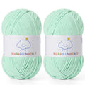 Fluffy Chenille Yarn for Crocheting，Baby Yarn for Crocheting Soft，2 Pack of 100g/3.5oz Velvet Amigurumi Yarn ，Fingering Weight Yarns for Crocheting Baby Blankets、DIY Craft.(2 Aqua Green) - color: [2 Aqua Green]