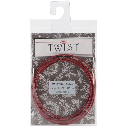 ChiaoGoo 50-Inch Twist Lace Interchangeable Cables, Large, Red (7550-L) - size: Large