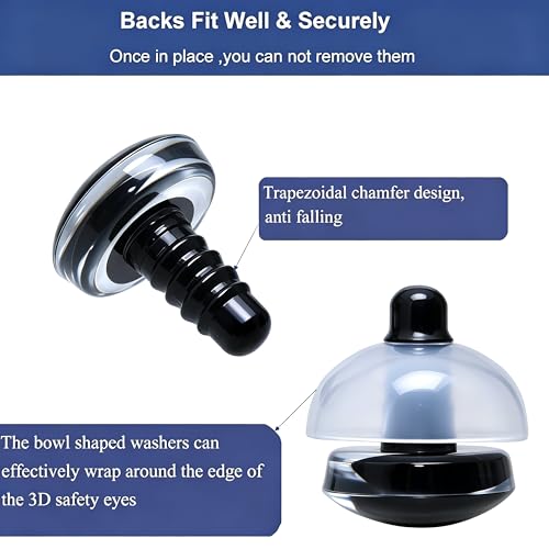 40Pcs 3D Clear Safety Eyes and Washers - Thalinfayi 25mm Round Pupils Safety Eyes Crochet Amigurumi Eyes for DIY Crochet Doll, Amigurumi, Crafts Supplies - color: Round Pupils Safety Eyes, size: 25mm(1 inch)