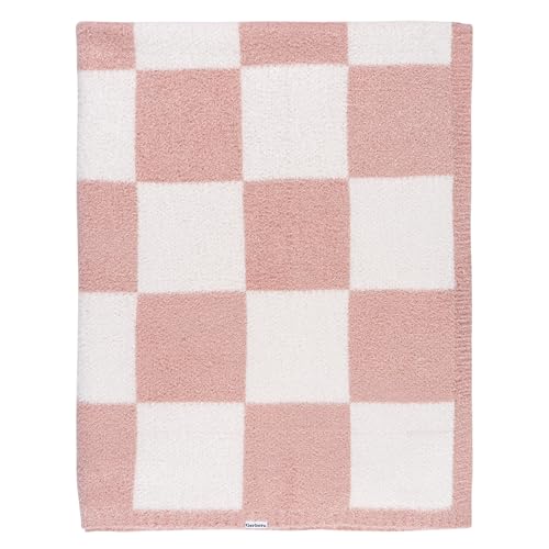 Gerber Unisex Baby Cozy Soft Silky Mink Checkerboard Grid Blanket, Pink Check, One Size - color: Pink Check