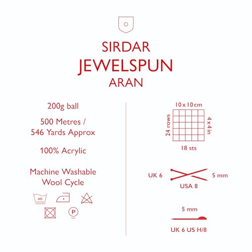 Sirdar Jewelspun Aran, Glowing Garnet (848), 200g - color: Glowing Garnet