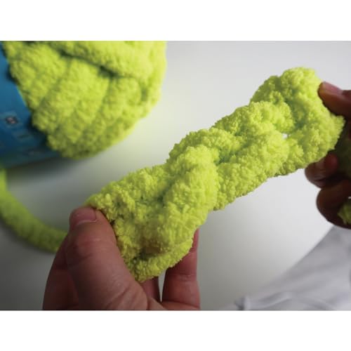 MSD&FT 4 Skeins Chunky Chenille Yarn Blanket Yarn (Fluorescent Green) | chunky yarn for hand knitting - color: Fluorescent green