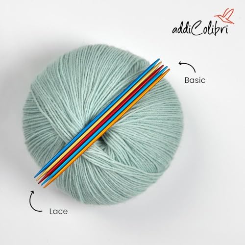 Addi FlipStix Double Pointed Knitting Needles 6-inch (15cm) - Set of 5; US Size 0 (2mm)