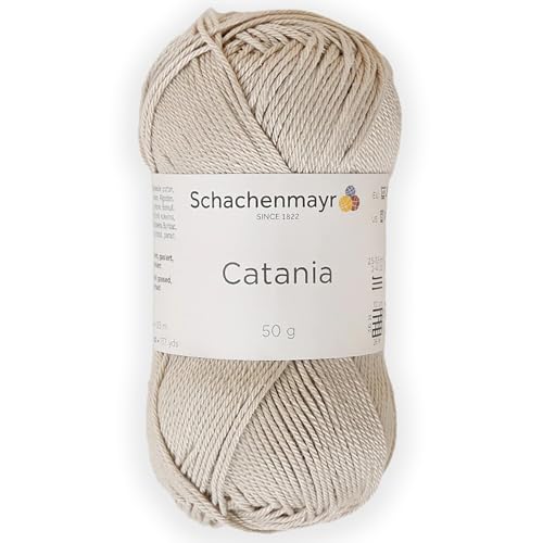 1 Skein/Pack Schachenmayr (SMC) Catania Originals Yarn, Each Ball 1.76 Oz (50gr) / 136 Yards (125 m), 100% Mercerized Cotton for Knitting and Crochet Yarn, Sport Weight, 248 - Linen - color: 248 - Linen