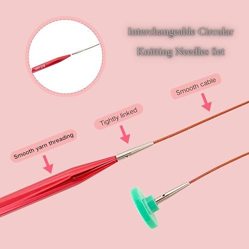 Aluminum Interchangeable Crochet Needles Circular Knitting Needles Set Weaving Yarn Knitting Tools Weave Accessories Kit