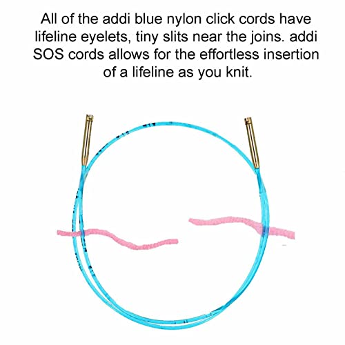 addi Skacel Click Interchangeable Cord 20 Inch for 3.5in., Rocket Tips | Uses addiClick Interchangeable System, Actual Length 13 inch 33cm) for Rocket Lace and Rocket 2 Squared Circular Tips - size: Actual 13 inch 33cm), Makes 20 inch (50m)