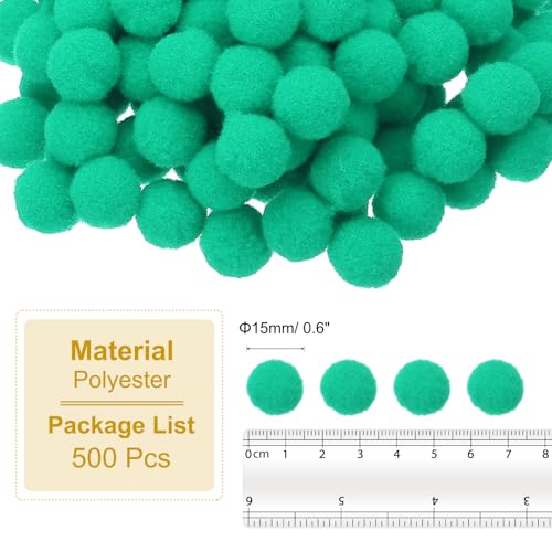 PATIKIL 0.6inch Pom Poms for Crafts, 500pcs Small Pompoms for Crafts Mini Puff Balls Bulk High Elasticity Fuzzy Balls for Hats Christmas Art DIY, Cyan - color: Cyan, size: 0.6inch