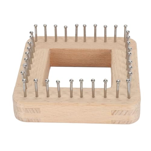 Wooden Knitting Looms for Blankets, Square DIY Hand Crafted Looms Knitting Tools Crochet Looms Chunky Yarn Looms Board for Hat Scarf Socks Sweater Beech Wood Knitting Board with Stainless Ste(10*10cm) - size: 10*10cm