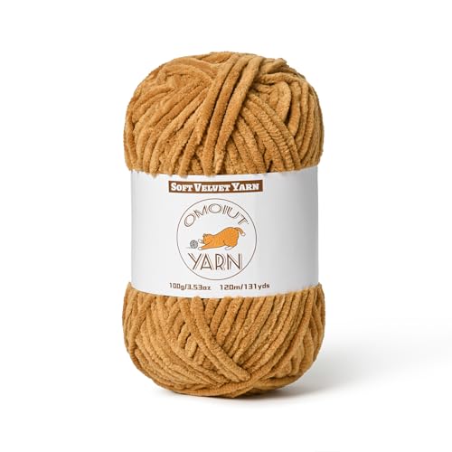 Fluffy Velvet Yarn for Crocheting, Chunky Chenille Baby Blanket Yarn for Crocheting, Soft Fuzzy Puzzle Yarn for Knitting, 100g/3.53oz Bulky Thick Amigurumi Crochet Yarn（Brown） - color: Brown