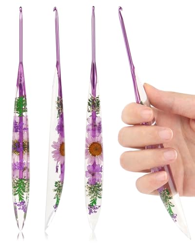 Coopay Crochet Hooks, 3mm Ergonomic Crochet Hook with Floral Plastic Grips | Long Crochet Needles for Crocheting,Stylish and Unique, Ideal for Crocheting Blankets, Dolls, Shawls, Hats, Scarves (D-3.0mm) - size: D-3.0mm