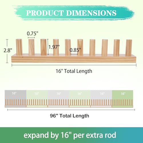 96" Chunky Blanket Loom Wooden Frame – DIY Throw Blankets Chunky Knit Blanket Kit | Adjustable Size Hand Knitting Kit | No Needles Required | Beginner-Friendly Yarn Craft for Home & Stress Relief - size: 96 in