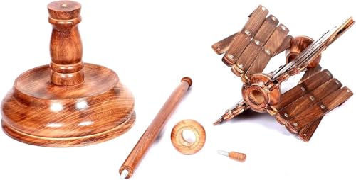 Antique Vintage Wooden Yarn Winder for Knitting & Crocheting Wool Yarn String & Fiber Ball Winder by Sunrise Wood Store (Antique Wooden Swift) - color: Antique Swift
