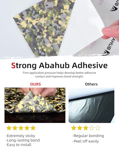 Abahub EVA Foam Boat Flooring Brushed Pattern Marine Decking Sheet | with Self-Adhesive Carpet for Motor boats Kayak Surfboard SUP RV Floor 96''x16''/47'' - color: Camo Green, size: 96''L x 47''W