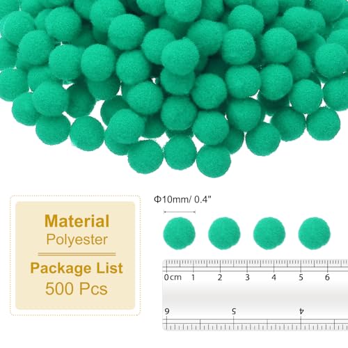 PATIKIL 0.4inch Pom Poms for Crafts, 500pcs Small Pompoms for Crafts Mini Puff Balls Bulk High Elasticity Fuzzy Balls for Hats Christmas Art DIY, Cyan - color: Cyan, size: 0.4inch