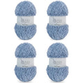 4 Skein Faux Fur Yarn 284 Yards - Super Bulky Soft Fluffy Eyelash Yarn for Knitting & Crocheting (Each Skein 100g/3.5oz) Amigurumi Hat Scarf - Blue Gray - color: Blue Gray
