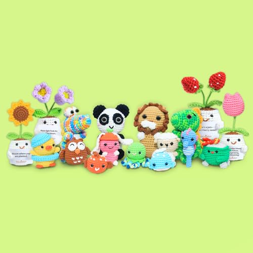 yes.sister! Panda Crochet Material Pack – DIY Hand-Knitting Kit for Beginners, Eco-Friendly Gift and Storage Bag