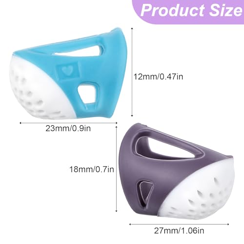 20 Pcs Thimble Finger Protector, 2 Colors Silicone Thimble Fingertip Grips | 2 Sizes, Blue, Purple, Non-Slip, Quilting Craft Accessory, for DIY Sewing and Household Projects