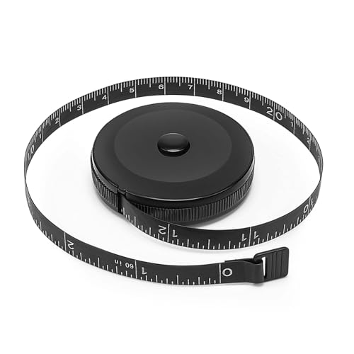 Black Measuring Tape, Soft Tape Measuring for Body Fabric Sewing Tailor Cloth Knitting Craft Weight Loss Measurements Retractable Dual Sided Tape Measure Sewing Notions and Supplies