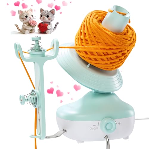 Caydo Electric Yarn Winder, Effortless Yarn Organizer for Crochet Lovers | Auto Winding with Dual Tension Spring Stepless Speed, Compact 7oz Pretty Cake, Ideal Craft Helper for Yarn Enthusiasts Mint - color: Mint Green