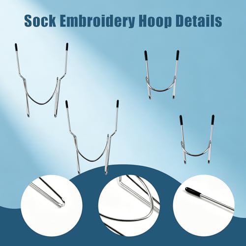 4PCS Easy Sock Aids Hooping Station Replacement for Embroidery Machine 2*Adults and 2*Kids - style: 4PC*Silver