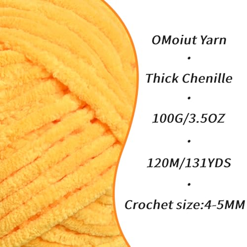 3 Pack Golden Yellow Fluffy Velvet Yarn for Crocheting,Chunky Chenille Baby Blanket Yarn for Crochet,Soft Fuzzy Puzzle Yarn for Knitting,(100g/3.53oz Each) Bulky Thick Amigurumi Crochet Yarns - color: 3 Golden Yellow
