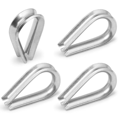 M2 Wire Rope Thimble, 304 Stainless Steel Thimble for 1/16-3/32 Inch Diameter Wire Rope, 50 Pieces - size: M2