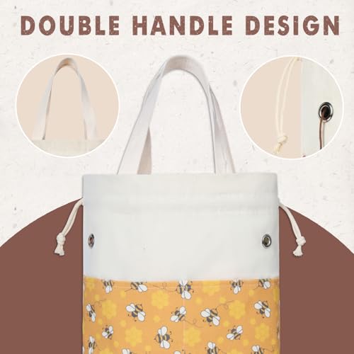 TOGETRUE Yarn Bag, Knitting Crochet Tote Bag, Yarn Storage Bags Organizer, Crochet bags for Crocheting Project, Store Skein Ball, Short Knitting Needle (Medium, Bees) - color: Bees, size: Medium