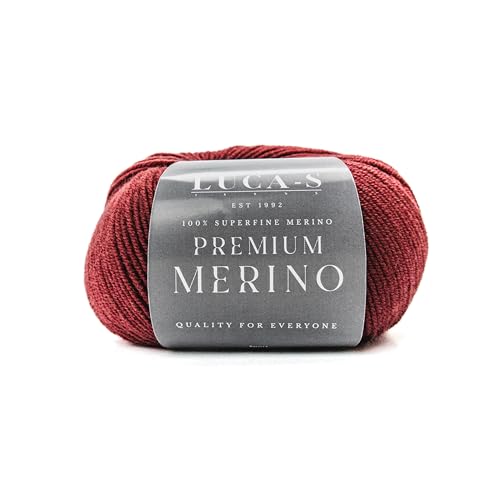 Premium Merino Yarn 4Ply Wool, Superwash Baby Merino - 100% Pure Extra Fine Merino Knitting Crochet Wools 50G Ball - color: Burgunder (13), size: 1 Unit