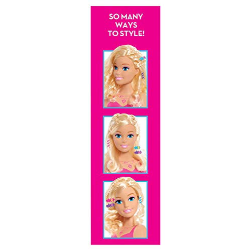 Barbie Fashionistas 8-Inch Styling Head, Blonde, 20 Pieces Include Hair Styling Accessories, Kids Toys for Ages 3 Up by Just Play