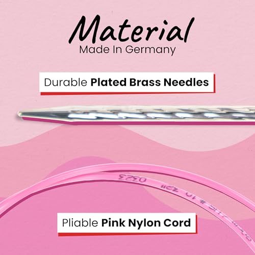 skacel by addi Ewenicorn Rocket Circular Knitting Needles, Fixed 24 Inch (60 cm) White Chrome Plated Brass Tips with Flexible Nylon Cord, 2.75 mm - size: 2.75 mm