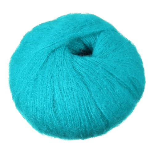 PATIKIL Mohair Yarn, Soft Yarn Faux Mohair Fuzzy Fur Fine Fluffy Yarns Thin for Crocheting Knitting Sweater Scarf Hat Crafts Blanket Rug, Lake Blue - color: Lake Blue