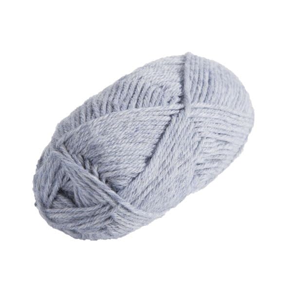 Knit Picks Wool of the Andes Blue 100% Wool Yarn Pack for Knitting | 10 skeins (500g total) of soft worsted weight crocheting yarn in Lake Ice Heather color, good for felting. - color: Lake Ice Heather