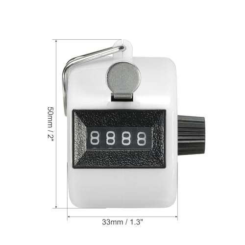 PATIKIL Clicker Counter, Handheld Tally Counter Mechanical Click Pitch Counter for Coaching Knitting, Golf, Lap, Fishing - color: White