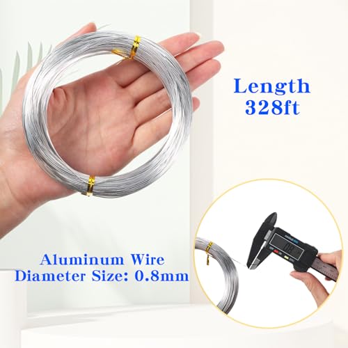 1 Roll Tecunite Aluminum Wire Craft Wire, 100 M X 0.8 mm, Silver - color: Silver, size: 100 M X 0.8 mm
