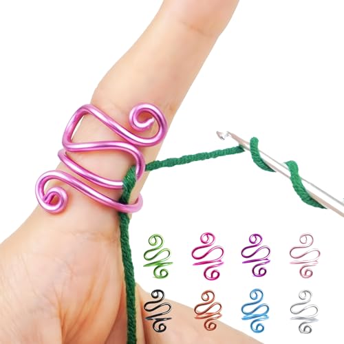 Crochet Tension Rings for Women Adjustable Crochet Hooks Ring - color: Pink