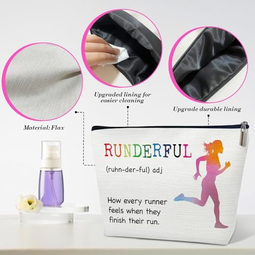 Running Makeup Bag, Gifts for Runners Women | Runderful Definition Print Cosmetic Bag for Purse, Running Gifts for Joggers Track Athletes Marathon Lovers - color: multicolor01