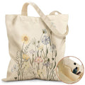 Miss Adola Aesthetic Tote Bag for Girls - with Magnetic Buckle and Zipper Inner Pocket for Women Lady Canvas Cotton Tote Bag - color: Colorful Flower