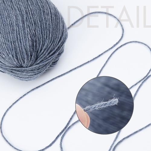 NICEEC 3 Skeins Soft Merino Wool Yarn- Blue | Soft & Warm, Finger Weight, Woolen Yarn for Crochet & Knitting, Total 5.3oz/606yds - color: Blue