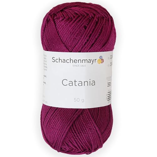 1 Skein/Pack Schachenmayr (SMC) Catania Originals Yarn, Each Ball 1.76 Oz (50gr) / 136 Yards (125 m), 100% Mercerized Cotton for Knitting and Crochet Yarn, Sport Weight, 128 - Fuchsia - color: 128 - Fuchsia
