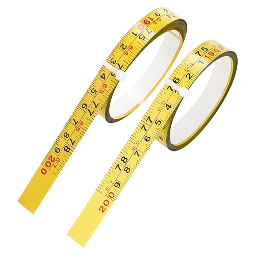 2Pcs Steel Self-Adhesive Measuring Tape, Imperial & Metric Tape Measure Sticker Ruler, Left To Right and Right To Left Stick on Tape Measure for Workbench, Woodworking, Saw & Drafting, 200cm / 78 Inch - size: 2m