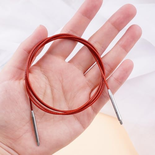 WAZAIGUR Interchangeable Circular Knitting Needles Cable 40inch/100cm | Durable, Smooth, Fit Interchangeable knitting needles, Polished Metal Connector Head, Metallic Cable - size: 40inch/100cm
