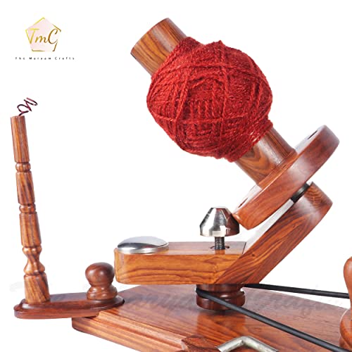 Wooden Yarn Ball Winder | Hand Operated Yarn Winder | Handcrafted Wooden Yarn Ball Winder for Knitting Crocheting - Knitter's Gifts Center Pull Ball Winder (Rosewood) - color: Rosewood