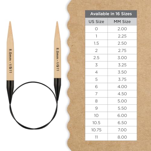 Knitter’s Pride Bamboo Luxe Fixed Circular Needle 24""(60cm) - US 11(8mm) - size: 8.00mm