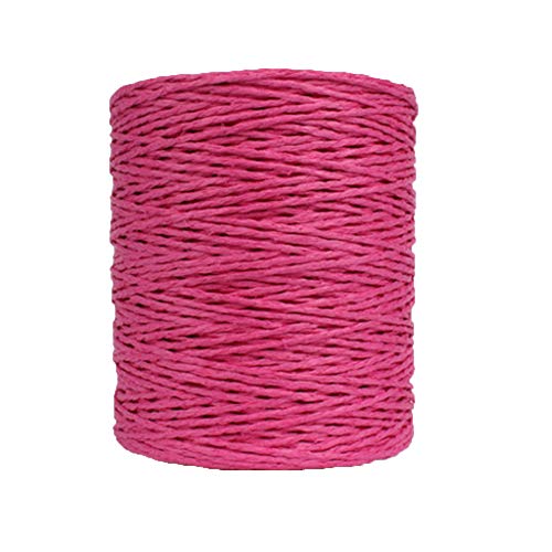 Natural Cotton Raffia Rose Red Summer Sun Hat, Beach Bag, Rayon Raffia, Knitting Materials, 280 Meters/306 Yards - color: Rose Red